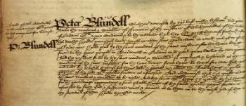 Peter Blundell's Gift to the Clothworkers' Company,  Book of Deeds and Wills, 1599