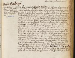 Roger Gardiner's Will, Book of Deeds and Wills