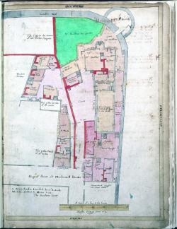 St. James in the Wall and Monkwell Street, Treswell Survey, 1612