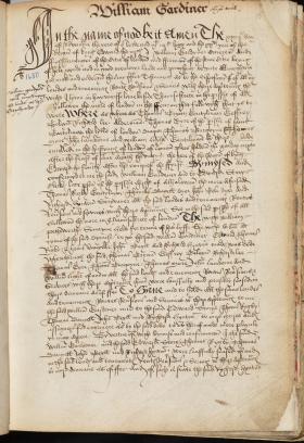 William Gardiner's Will, Book of Deeds and Willa